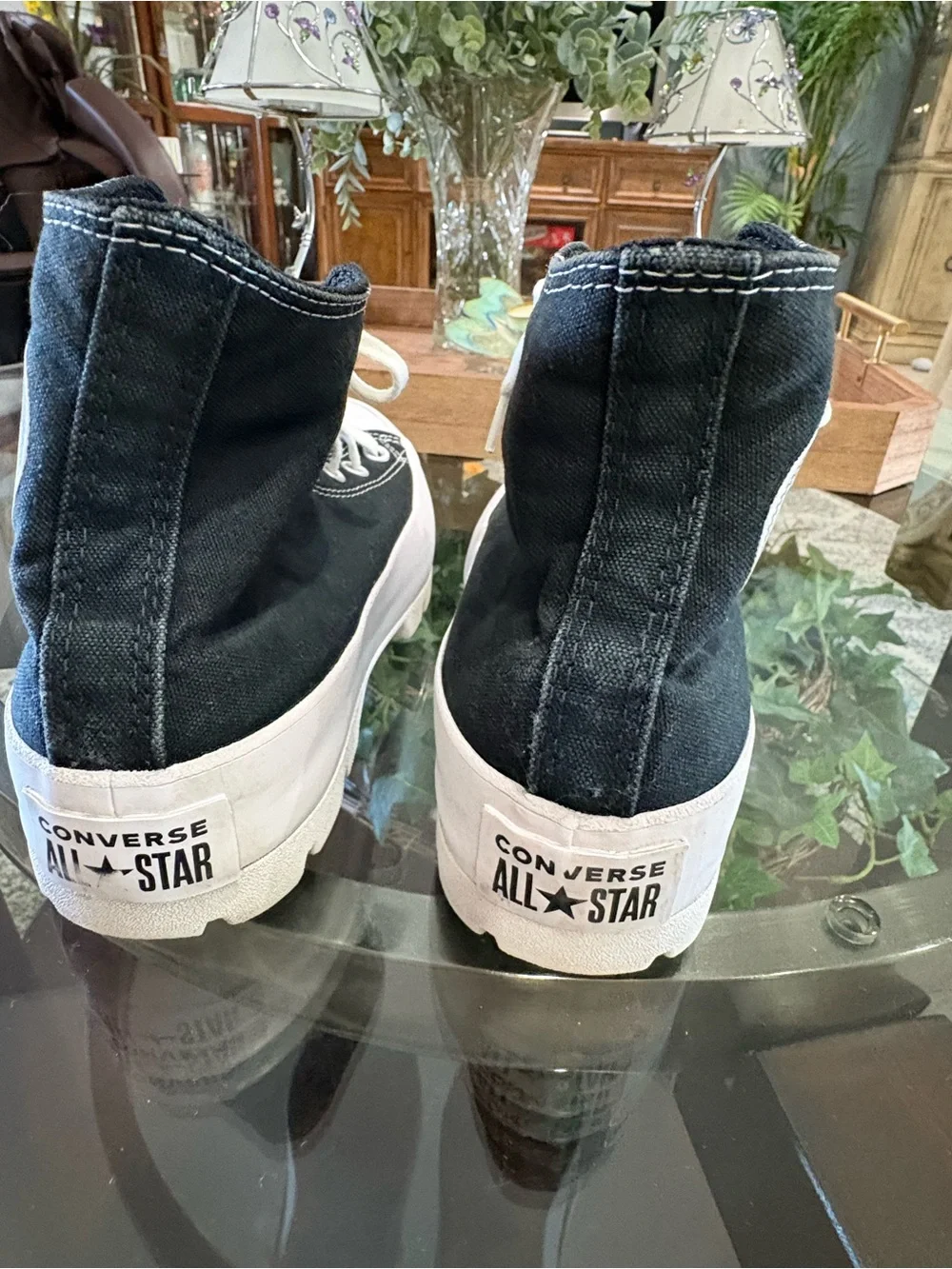 Converse Black and White Kids High-Top Platform Sneakers